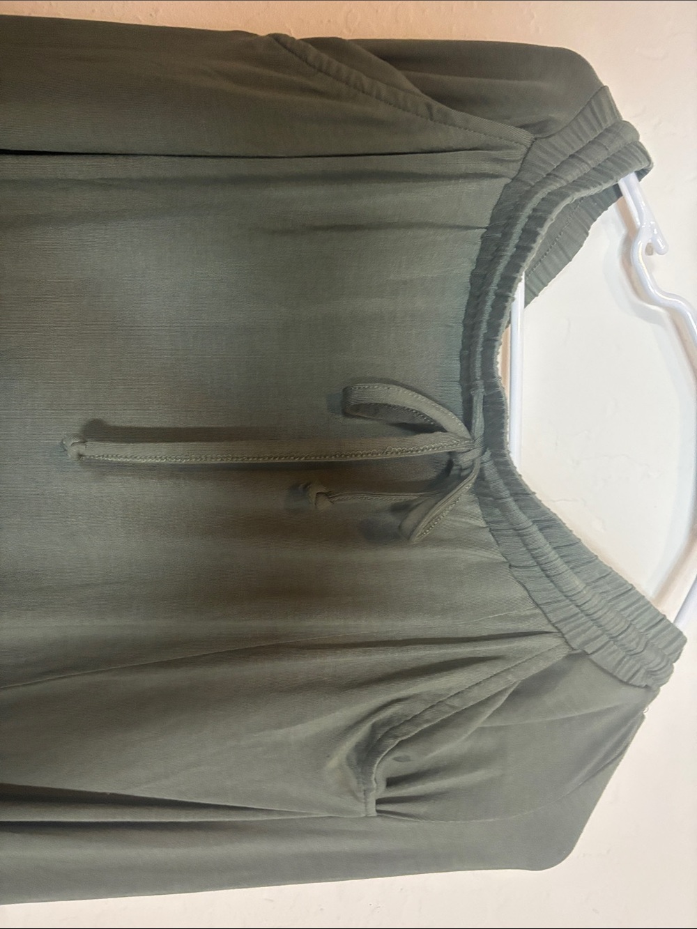 Women's Olive Drawstring Maxi Skirt - Picture 2 of 5